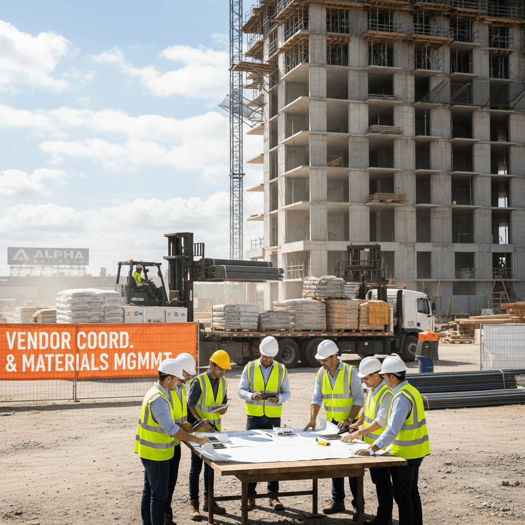 Vendor sourcing and material coordination for projects
