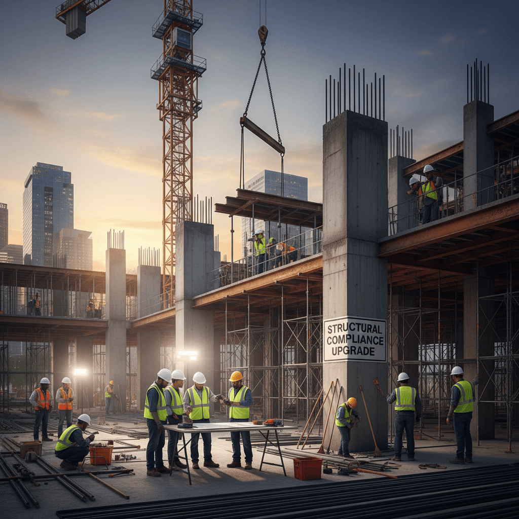 Construction work highlighting compliance and safety standards